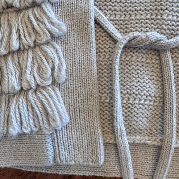 Anthropologie Grey Fringe Sweater Vest Knitted Yarn - Picture 2 of 7